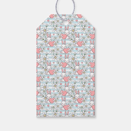 Paaskonijnen en Daisies Cadeaulabel (Voorkant)