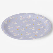 Paaskonijnen en Wortels Lavendel Lente Papieren Bordje (Gekanteld)