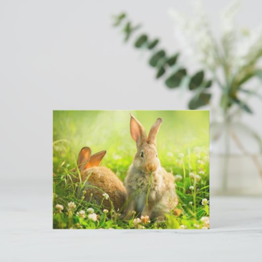 Paaskonijnen Feestdagenkaart (Staand voorkant)