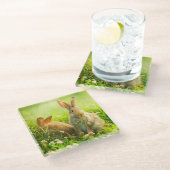 Paaskonijnen Glazen Onderzetter (Schuin)