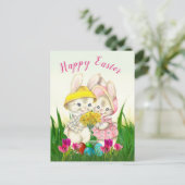  paaskonijnen in de Vloertuinfeestdag Briefkaart (Staand voorkant)