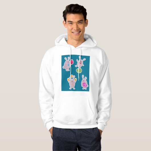 Paaskonijnen Mannen hoodie (Voorkant volledig)