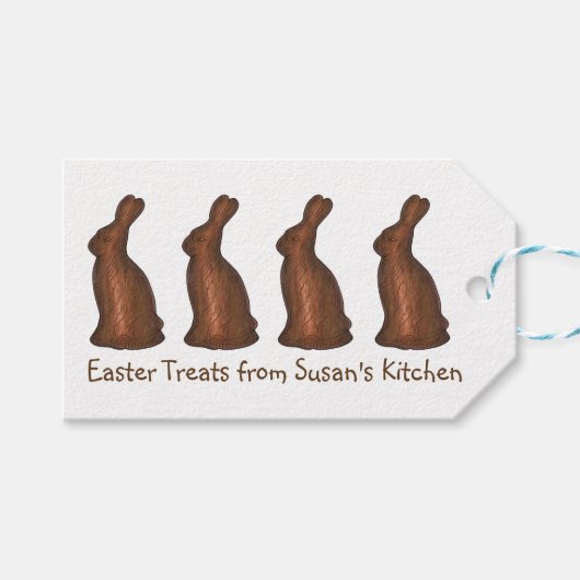 Paaskonijnen Snoep Melkchocolade Bunny Rabbits Cadeaulabel (Voorkant (Horizontaal))