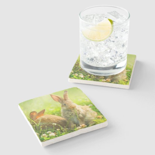 Paaskonijnen Stenen Onderzetter (Zijkant)