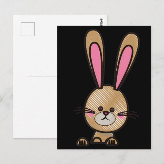 Paaskonijnenbriefkaart. Briefkaart (Voorkant / Achterkant)