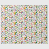 Paaskonijnenbunny gray florale patroon cadeaupapier (Vlak)