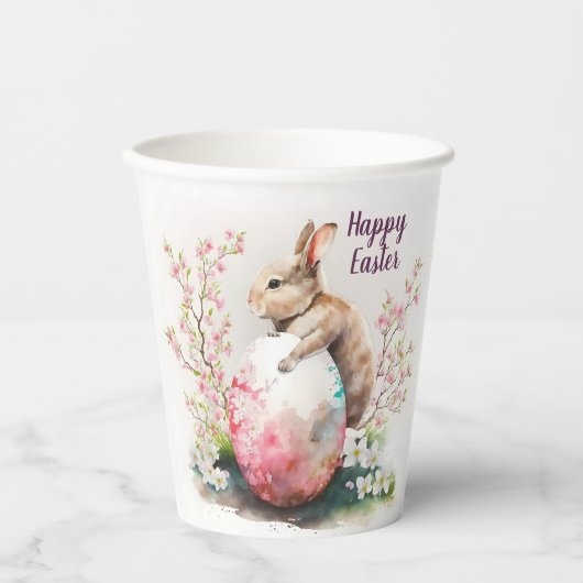 Paaskonijnenei en -Waterverf - Papieren Bekers (Voorkant)