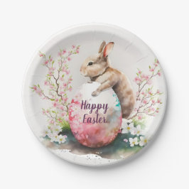 Paaskonijnenei en -Waterverf - Papieren Bordje