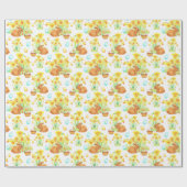 Paaskonijneneieren Daffodils Cadeaupapier (Vlak)