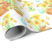 Paaskonijneneieren Daffodils Cadeaupapier (Rol Hoek)