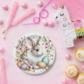 Paaskonijneneieren en -Waterverven - Papieren Bordje (Feest)