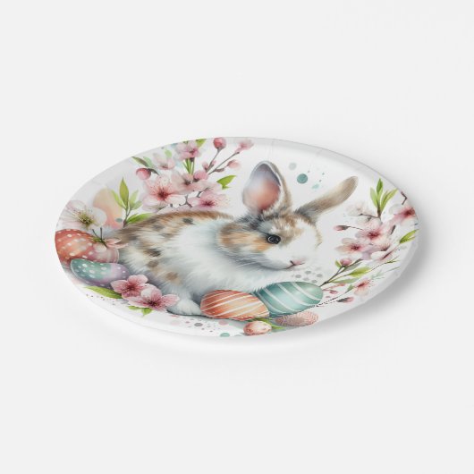 Paaskonijneneieren en -Waterverven - Papieren Bordje (Gekanteld)