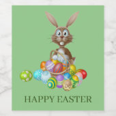 Paaskonijnenlabel Wijn Etiket (Enkel label)