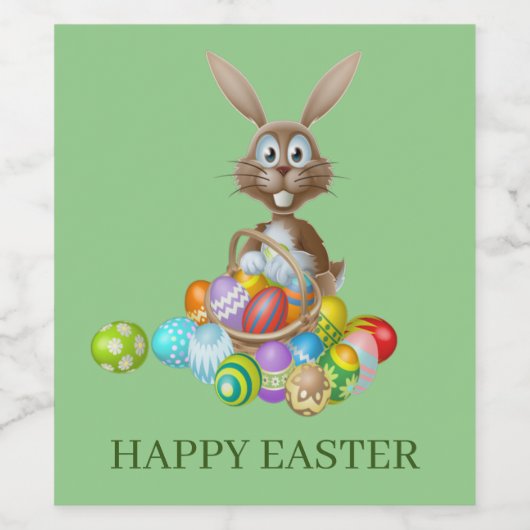 Paaskonijnenlabel Wijn Etiket (Enkel label)