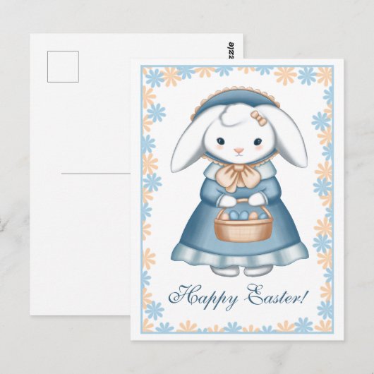 Paaskonijnenmeisje Briefkaart (Voorkant / Achterkant)