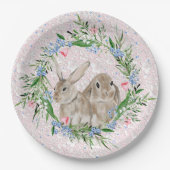 Paaskonijnenpapier Borden Papieren Bordje (Voorkant)