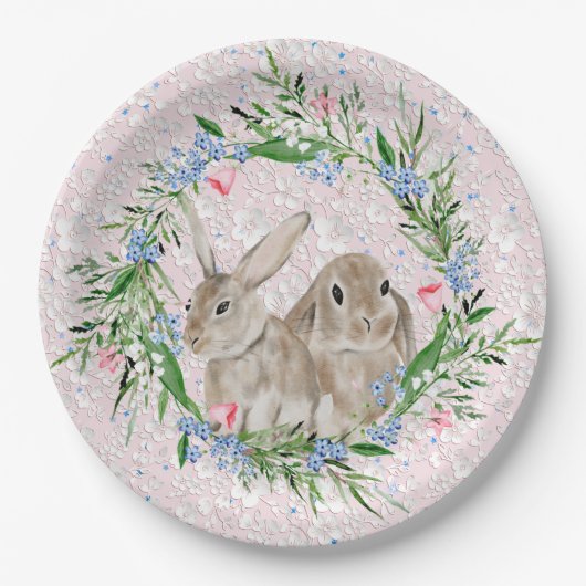 Paaskonijnenpapier Borden Papieren Bordje (Voorkant)
