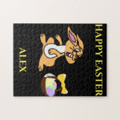 Paaskonijnenpuzzel met persoonlijke naam. legpuzzel (Horizontaal)