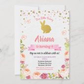 Paaskonijnenuitnodiging voor meisje kaart (Voorkant)