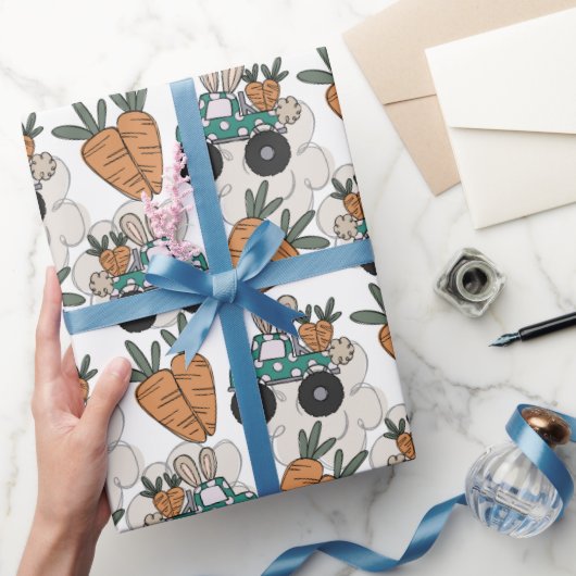 Paaskonijnenwagens — Verpakkingspapier Cadeaupapier (Geschenken)