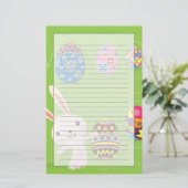 Paaskonijntje met geverfde eieren briefpapier (Staand voorkant)