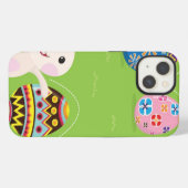 Paaskonijntje met geverfde eieren iPhone hoesje (Achterkant horizontaal)