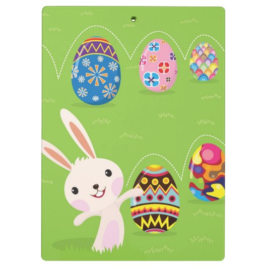 Paaskonijntje met geverfde eieren klembord (Achterkant)