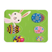 Paaskonijntje met geverfde eieren magneet (Horizontaal)
