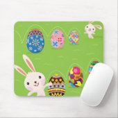 Paaskonijntje met geverfde eieren muismat (Met muis)