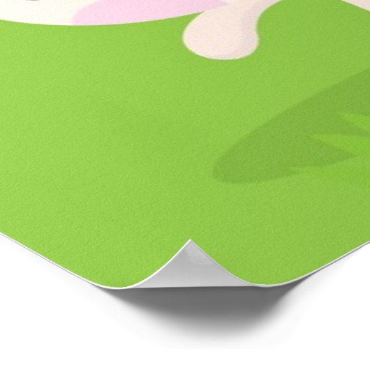 Paaskonijntje met geverfde eieren poster (Hoek)