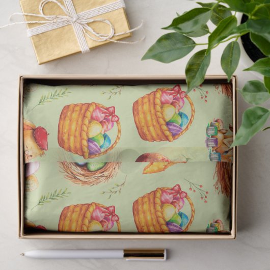 paaskonijntjes aan het werk tissuepapier (Geschenk)