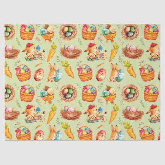 paaskonijntjes aan het werk tissuepapier (Voorkant)