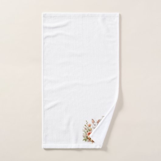 Paaskonijntjes, eendjes, bloemen en kruis bad handdoek (Handdoek)