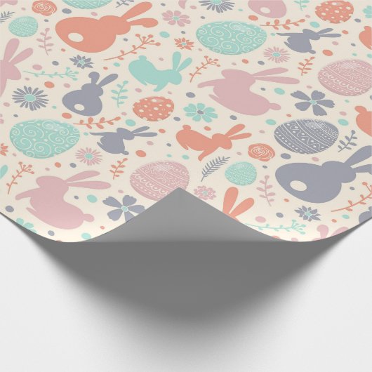 Paaskonijntjes & eieren cadeaupapier (Hoek)