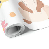 Paaskonijntjes en bloemen cadeaupapier (Rol Hoek)