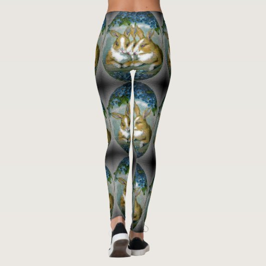  paaskonijntjes geweven Afbeelding Leggings (Achterkant)