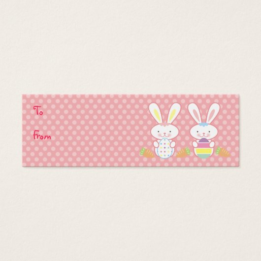 Paaskonijntjes Gift Labels Mini Visitekaartjes (Voorkant)