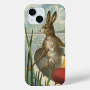 paaskonijntjes in een boot met paaseieren iPhone 15 case