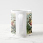  paaskonijntjes in een boot met paaseieren grote koffiekop (Achterkant)