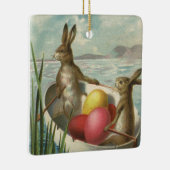  paaskonijntjes in een boot met paaseieren keramisch ornament (Rechts)