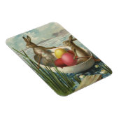 paaskonijntjes in een boot met paaseieren magneet (Rechterzijde)