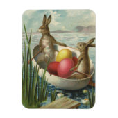  paaskonijntjes in een boot met paaseieren magneet (Verticaal)