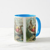  paaskonijntjes in een boot met paaseieren mok (Voorkant rechts)