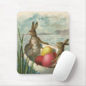  paaskonijntjes in een boot met paaseieren muismat (Met muis)
