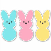 Paaskonijntjes kleur Pop op maat gesneden vinyl St Sticker (Voorkant)