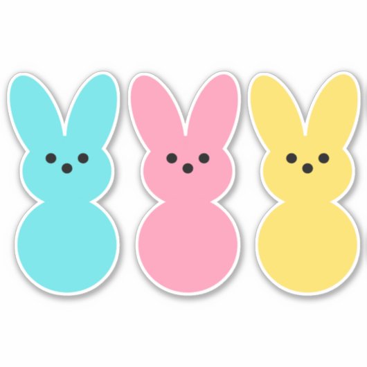 Paaskonijntjes kleur Pop op maat gesneden vinyl St Sticker (Voorkant)