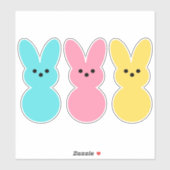 Paaskonijntjes kleur Pop op maat gesneden vinyl St Sticker (Vel)