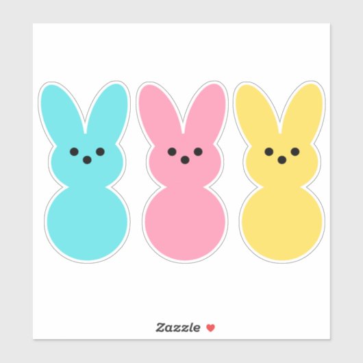 Paaskonijntjes kleur Pop op maat gesneden vinyl St Sticker (Vel)