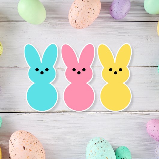 Paaskonijntjes kleur Pop op maat gesneden vinyl St Sticker