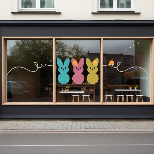 Paaskonijntjes Kleur Pop Venster Cling Raamsticker